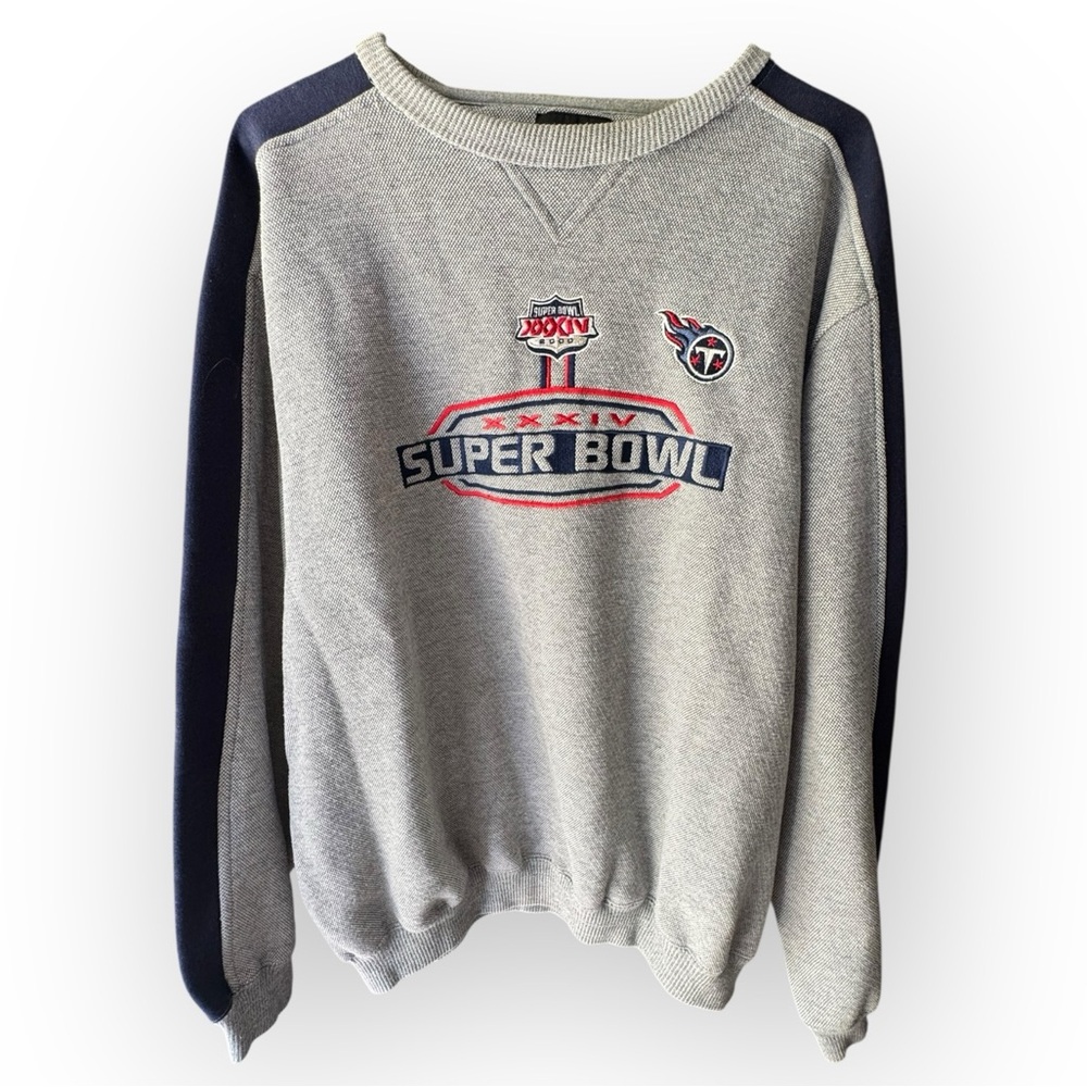 Vintage Tennessee Titans Super Bowl Gray and Blue Men's Sweater Sweatshirt
